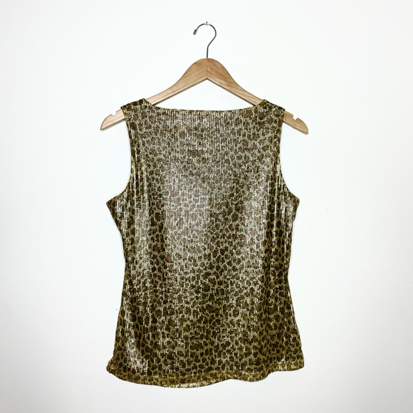 MICHAEL KORS sleeveless sequins animal print top S - Picture 2 of 5